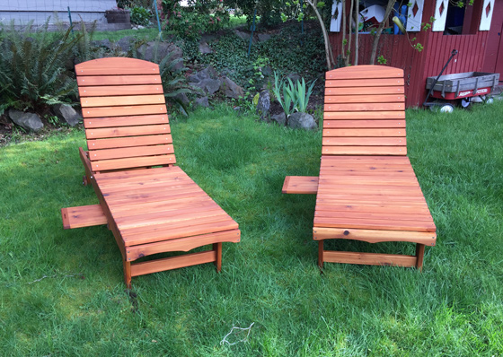 Handcrafted, made in Seattle western cedar beach/chaise lounge chairs