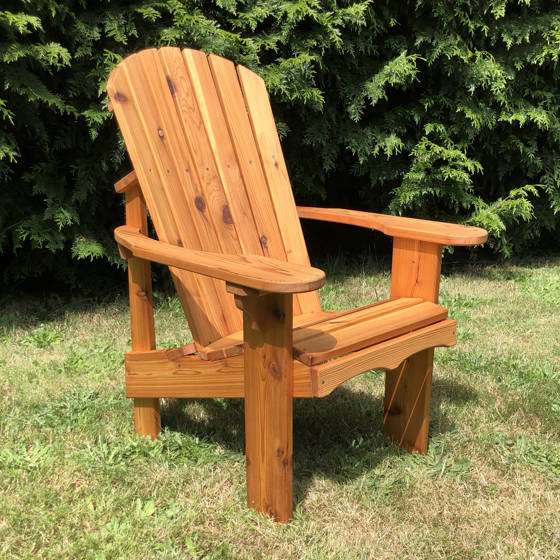 Handcrafted, made in Seattle western cedar tall adirondack chair