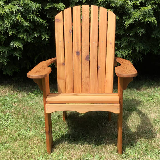 handcrafted tall adirondack chair front view