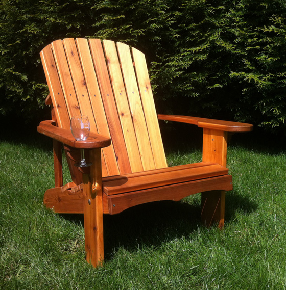 Handcrafted, made in Seattle western cedar wide adirondack chair
