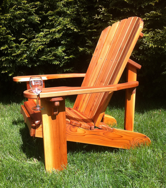 Handcrafted, made in Seattle western cedar adirondack chair
