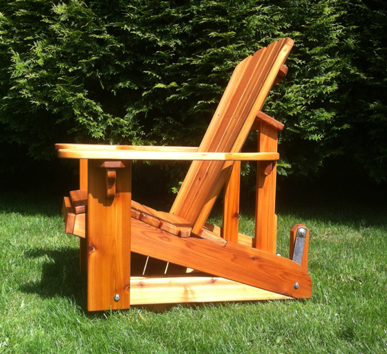 handcrafted adirondack glider chair right side view