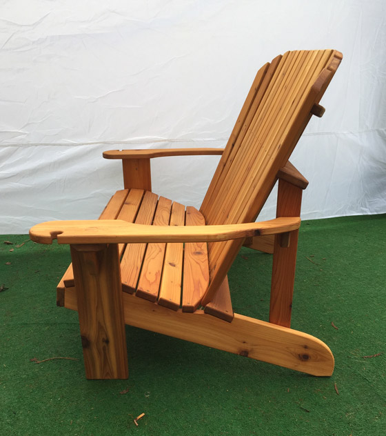 handcrafted adirondack loveseat left side