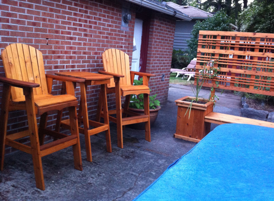 western cedar lifeguard chairs on deck