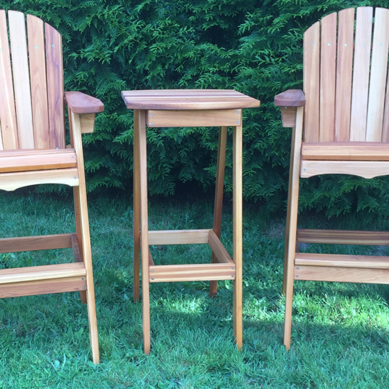 Handcrafted, made in Seattle western cedar director's height end table