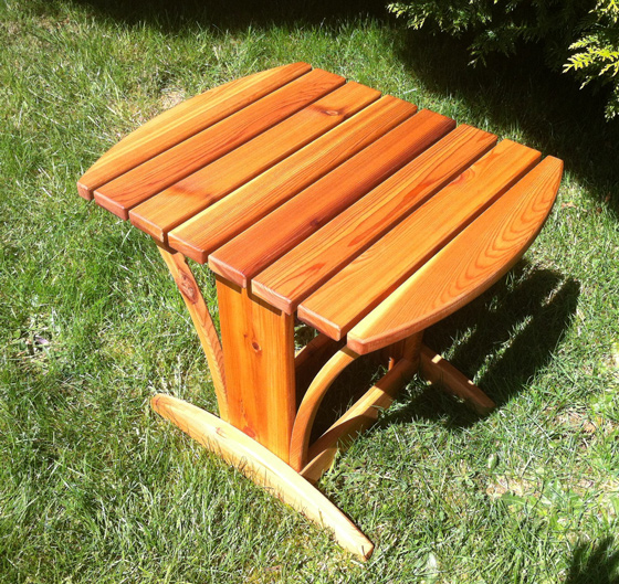 handmade fancy garden table top view