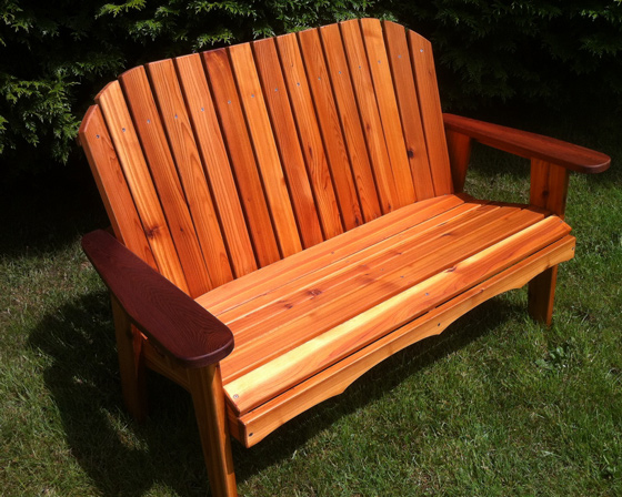handmade garden bench front view