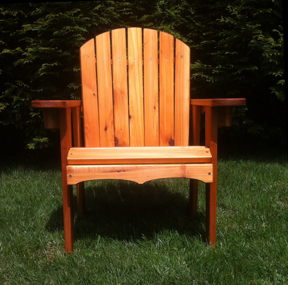 handmade garden chair front view