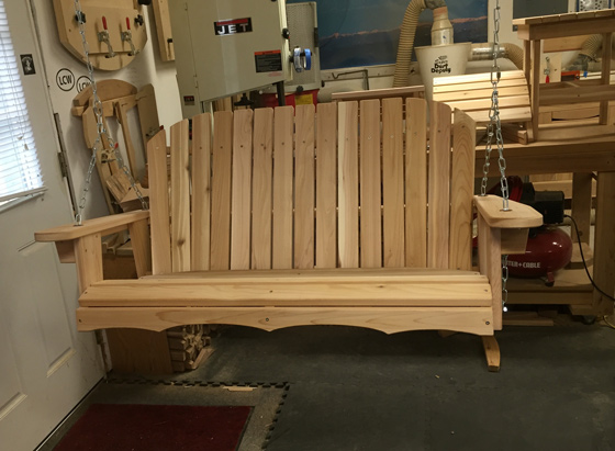 handmade garden bench in progress